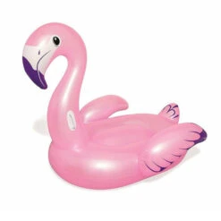 BOUEE GONFLABLE FLAMANT ROSE LUXE CHEVAUCHABLE BESTWAY