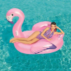 BOUEE GONFLABLE FLAMANT ROSE LUXE CHEVAUCHABLE BESTWAY -Libresurf Boutique bouee gonflable flamant rose luxe chevauchable bestway 3
