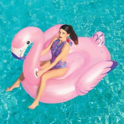 BOUEE GONFLABLE FLAMANT ROSE LUXE CHEVAUCHABLE BESTWAY -Libresurf Boutique bouee gonflable flamant rose luxe chevauchable bestway 4