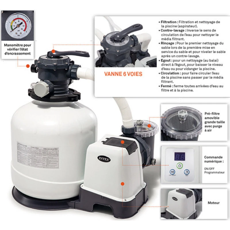 FILTRE A SABLE/VERRE INTEX 10M³/H 4 FILTRE A SABLE/VERRE INTEX 10M³/H – Image 4