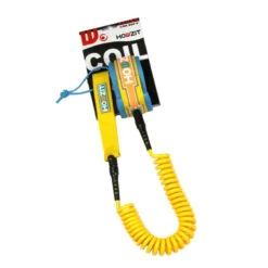 LEASH DE SUP HOWZIT COIL JAUNE/BLEU 9' -Libresurf Boutique leash de sup howzit coil jaune bleu 9 1 6