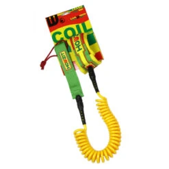 LEASH DE SUP HOWZIT COIL RASTA 9' -Libresurf Boutique leash de sup howzit coil rasta 9 1 4