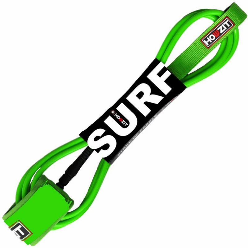 LEASH SURF HOWZIT VERT FLUO DIAMETRE 6MM 1 LEASH SURF HOWZIT VERT FLUO DIAMETRE 6MM