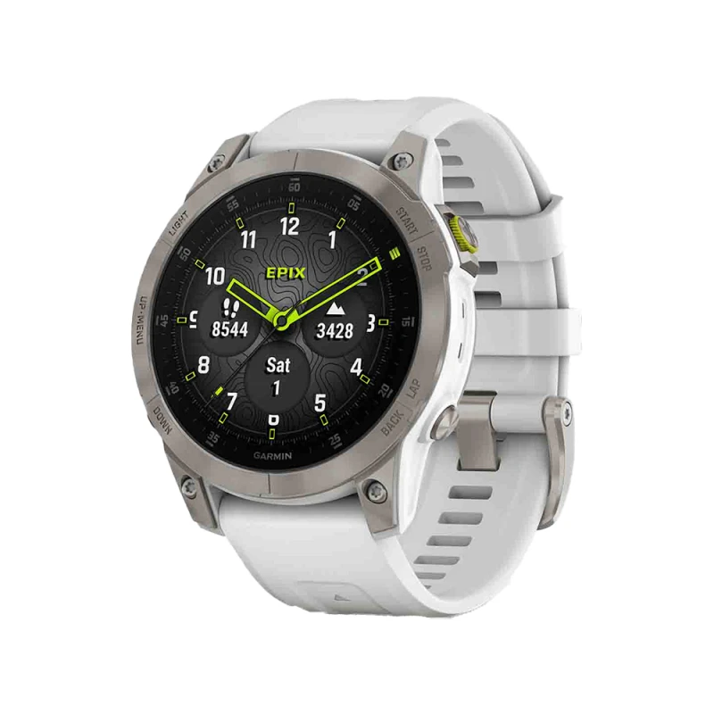 Montre EPIX (Gen2) Sapphire, Titane, Silver Avec Bracelet Blanc - GARMIN 2 Montre EPIX (Gen2) Sapphire, Titane, Silver Avec Bracelet Blanc - GARMIN – Image 2