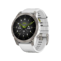 Montre EPIX (Gen2) Sapphire, Titane, Silver Avec Bracelet Blanc - GARMIN