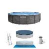 PISCINE TUBULAIRE INTEX ROND BALTIK EFFET BOIS 4.57 X 1.22 M