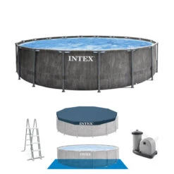 PISCINE TUBULAIRE INTEX ROND BALTIK EFFET BOIS 5.49 X 1.22 M
