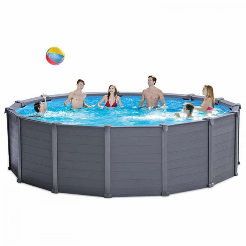PISCINE TUBULAIRE RONDE INTEX PVC GRAPHITE 4.78 X 1.24 M 5 PISCINE TUBULAIRE RONDE INTEX PVC GRAPHITE 4.78 X 1.24 M – Image 5