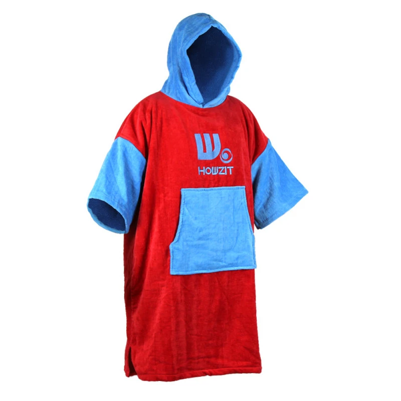 Poncho Howzit Bleu/rouge 2 Poncho Howzit Bleu/rouge – Image 2