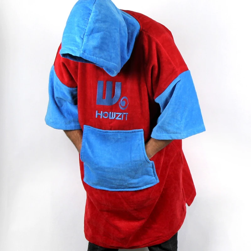 Poncho Howzit Bleu/rouge 5 Poncho Howzit Bleu/rouge – Image 5