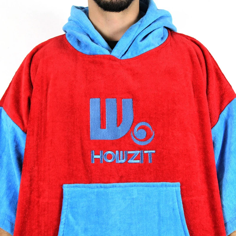 Poncho Howzit Bleu/rouge 9 Poncho Howzit Bleu/rouge – Image 9