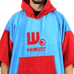 Poncho Howzit Rouge/bleu -Libresurf Boutique poncho howzit rouge bleu 7