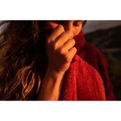 PONCHO PLAID AFTER ESSENTIAL SHERPA ROUGE TU -Libresurf Boutique poncho plaid after essential sherpa rouge tu 3